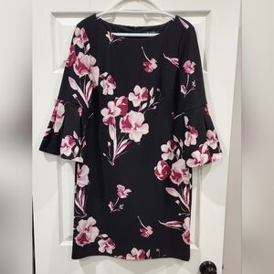 Lauren Ralph Lauren Floral Print Bell Sleeve Dress Size 12 NWOT